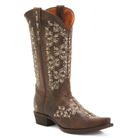 VACCARI BOOTS mocha Made In Mexico Leather Brooklyn Western Boots - Picture 1 of 2